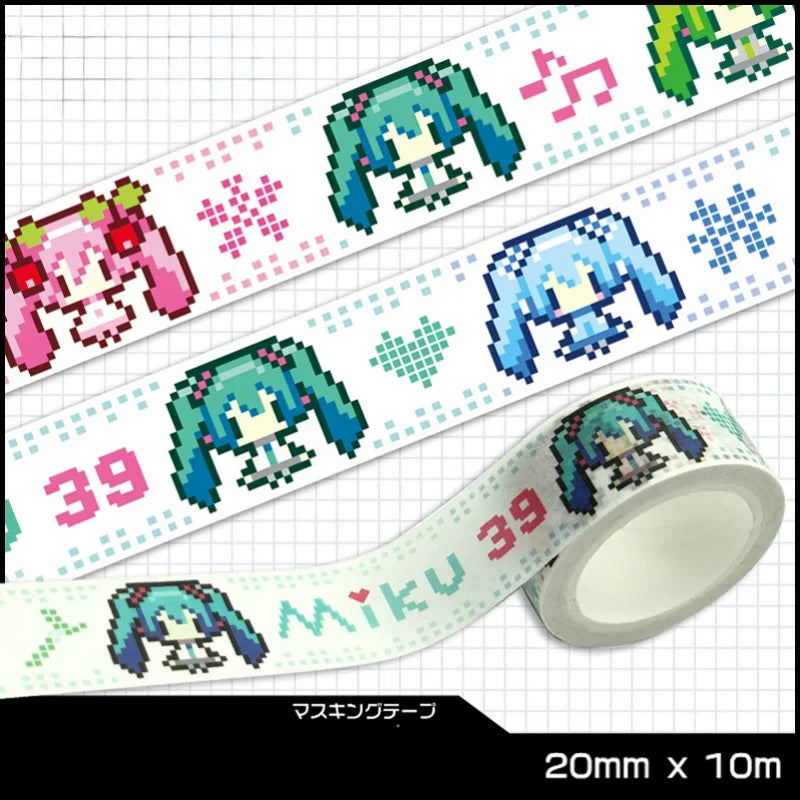 Hatsune Miku Anime Washi Tape — Waterproof Cartoon Paper Tape for Crafts, School Stationery & Gifts