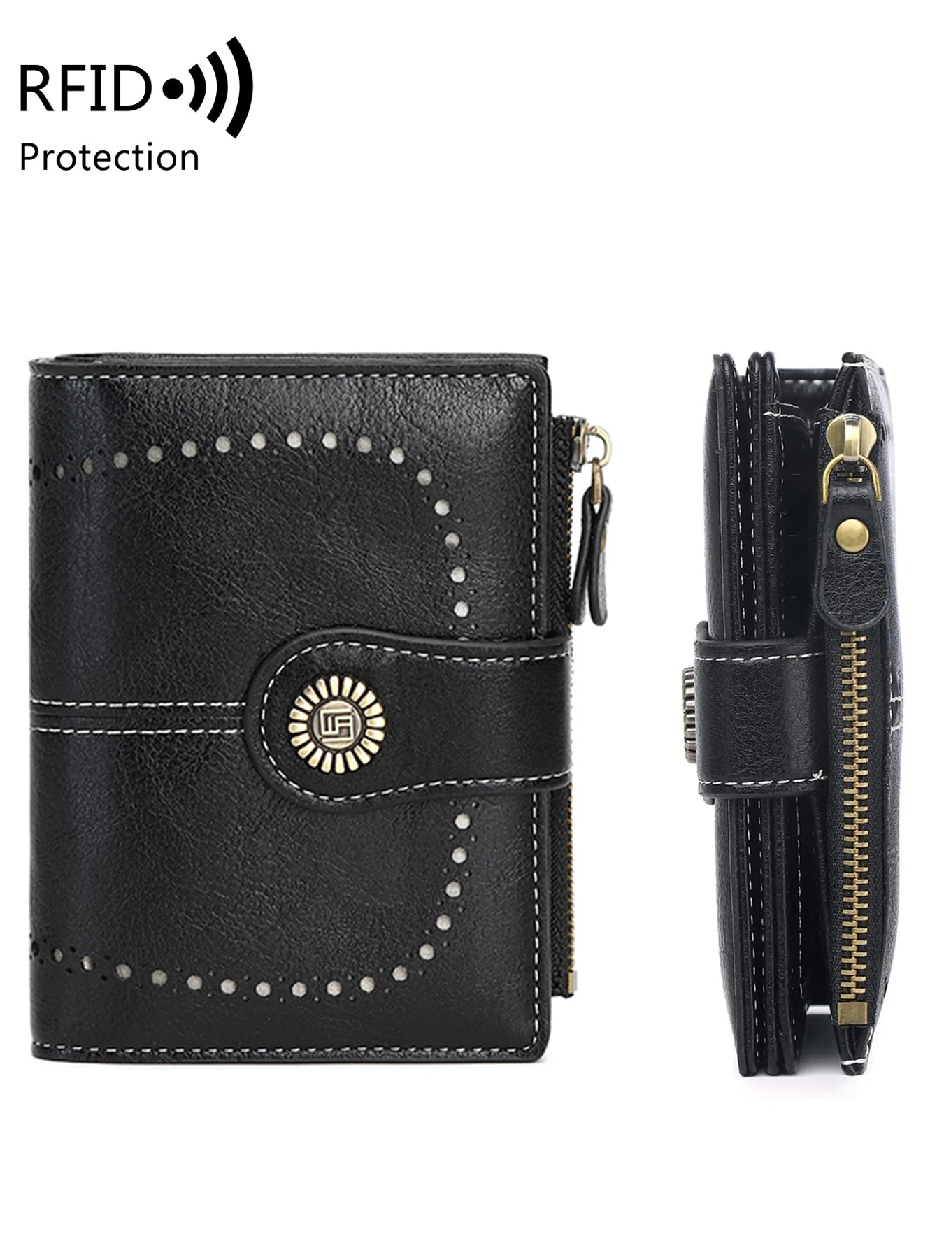 Fashionable Women’s Retro Short Wallet – PU Leather Multifunctional Handbag with Large Capacity, Multi-Card Slot & Coin Pocket