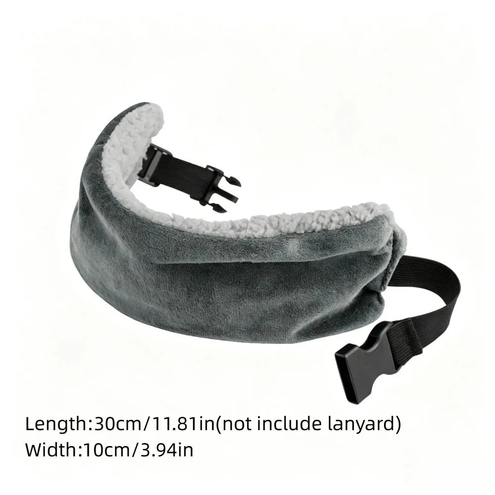 Adjustable Travel Eye Mask and Neck Pillow - Ergonomic Head Support Strap for Comfortable Long-Distance Travel