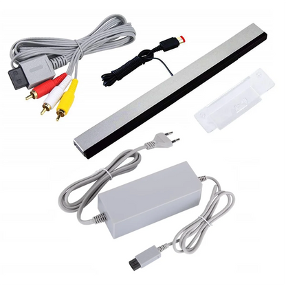 3-in-1 Wired Motion Sensor Bar Kit – AC Power Adapter & Composite AV Cable for Nintendo Wii (EU Plug)
