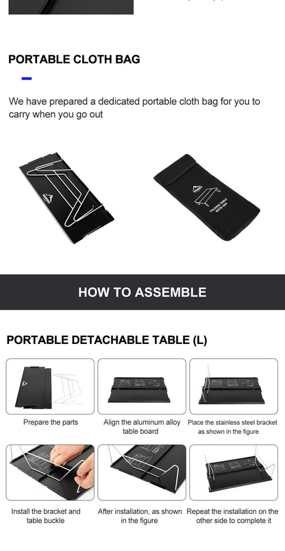 Widesea Camping Foldable Table – Ultra-Light Portable Outdoor Desk for Climbing, Fishing, Picnic & Tourism Supplies