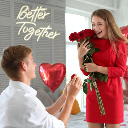 Better Together Neon LED Sign – Home, Wedding & Bar Wall Decor for Bedroom, Party & Gift