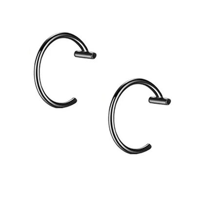 2PCS Trendy 10mm Stainless Steel Punk Clip-On Fake Piercing – Unisex Nose & Lip Rings, Tusk Body Jewelry for Men & Women