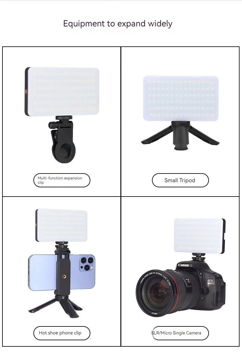 Mini Rechargeable M140 RGB Camera Fill Light - Portable LED Selfie & Live Broadcast Light for Mobile Photography