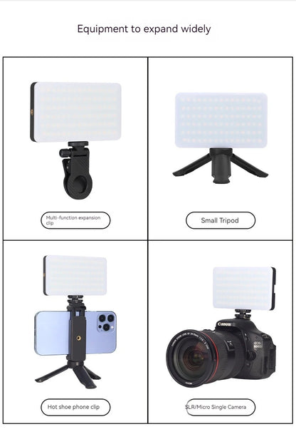 Mini Rechargeable M140 RGB Camera Fill Light - Portable LED Selfie & Live Broadcast Light for Mobile Photography
