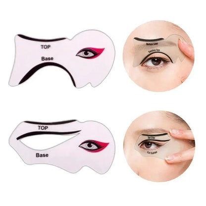Eyeliner Stencils Set - Winged Eyeliner Shaping Template & Eyebrow Card for Eye Makeup Tools