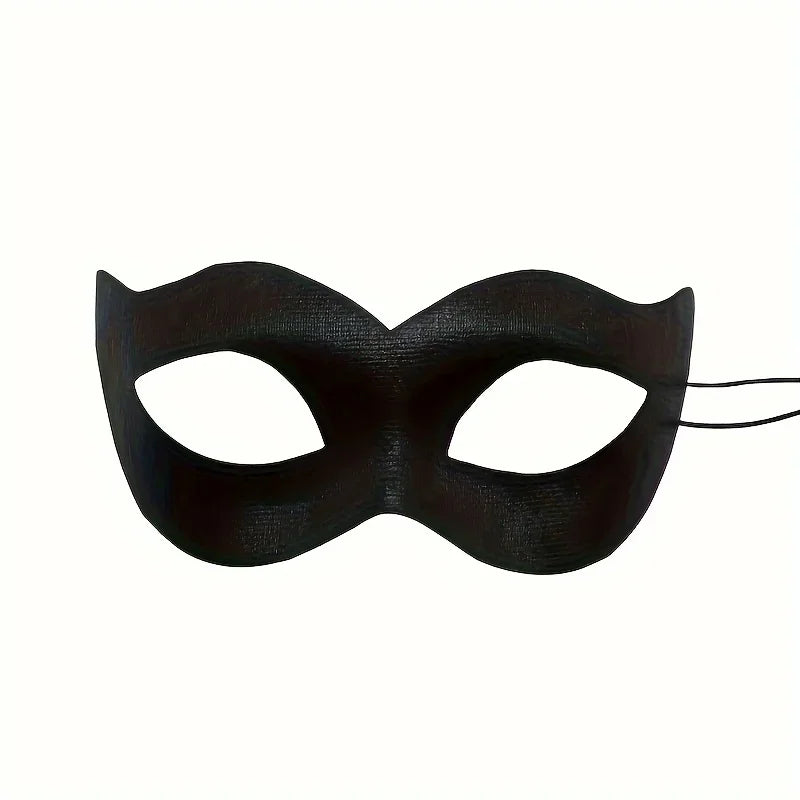 Adult Black PVC Masquerade Mask — Bat Bunny Party Mask for Men & Women, Carnival, Prom, and Costume Events