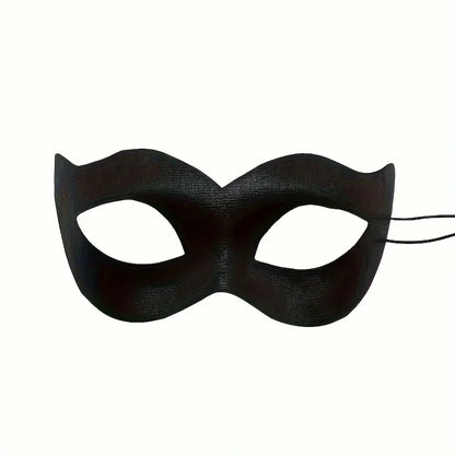 Adult Black PVC Masquerade Mask — Bat Bunny Party Mask for Men & Women, Carnival, Prom, and Costume Events