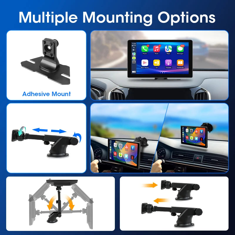 7/10" CarPlay Smart Screen - Wireless CarPlay & Android Auto Multimedia Player for Apple & Android Devices