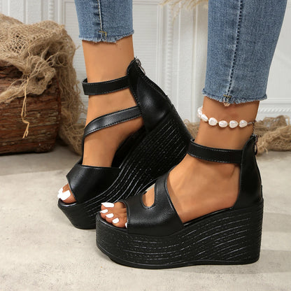 Women’s Summer Wedge Sandals – Casual Non-Slip Peep Toe Elegant Platform Designer Shoes