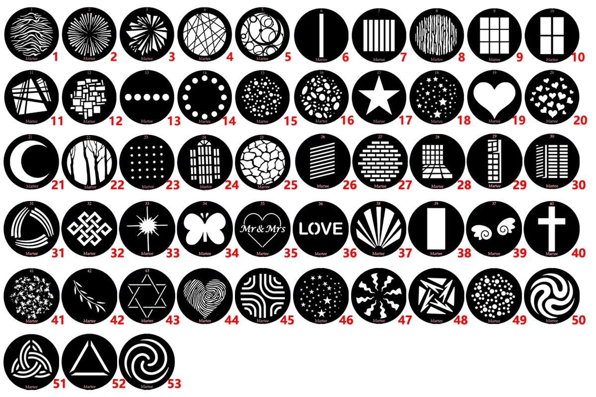 27mm Gobo Pattern Light - 22mm Creative Small Projection Auxiliary Scene Lighting Accessory