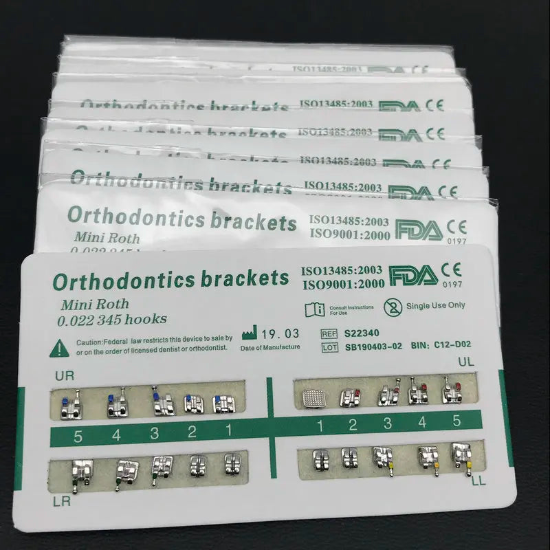 10 Packs Dental Orthodontic Metal Braces – Mini Roth/MBT/Edgewise 022 Slot Brackets for Dentist Treatment