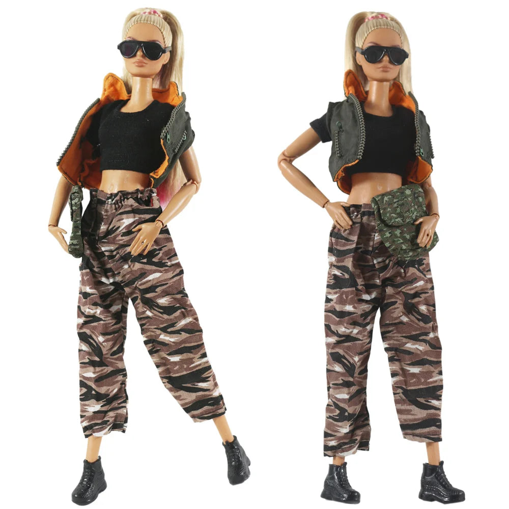1:6 Scale Doll Clothes – Camouflage Outfit for 11.5-inch (30cm) Dolls, Many Styles, Gift for Girls
