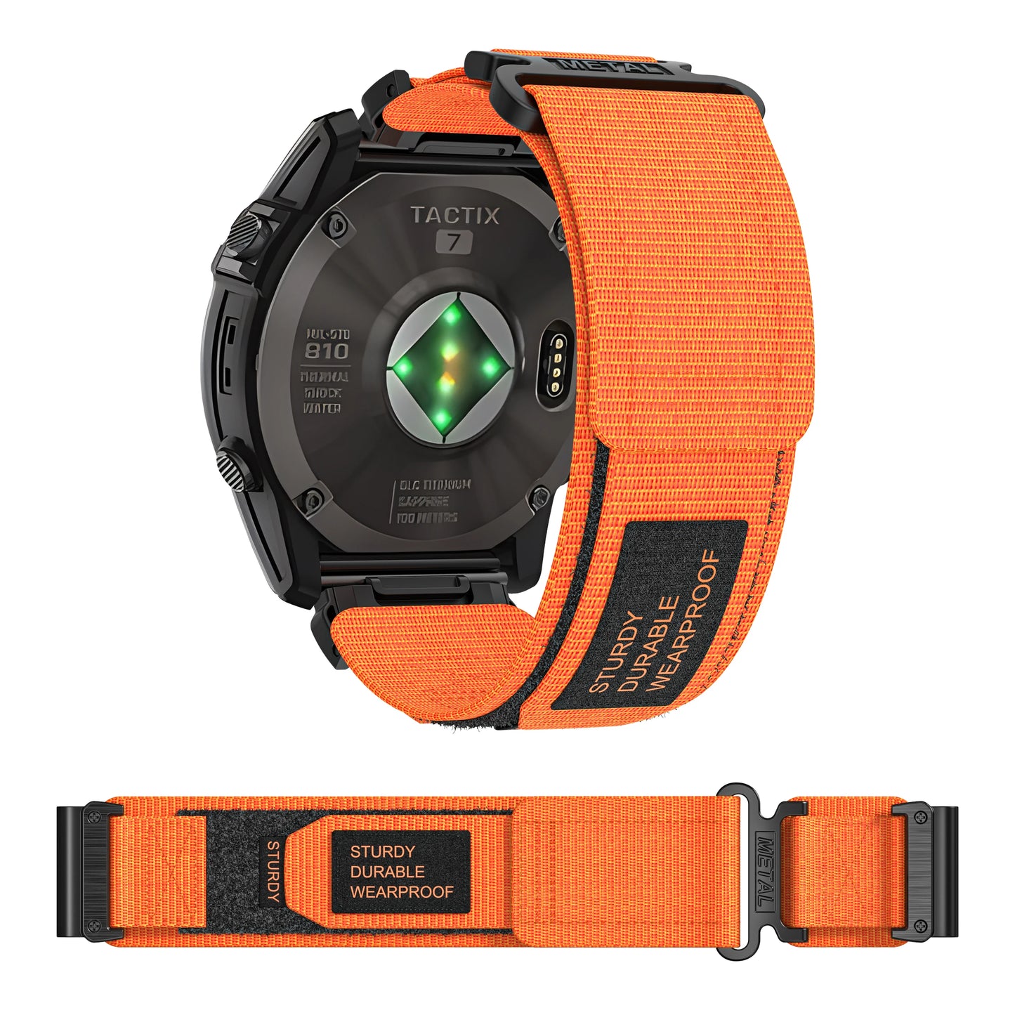 Rugged Nylon Quick Fit Watch Band — Compatible with Garmin Fenix E 8/7X/7/6/6X/5/5X/3HR