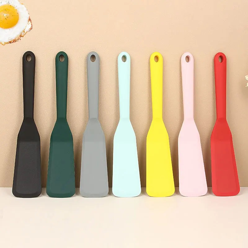 7-Color Silicone Frying Shovel – Non-Stick Pancake, Egg & Steak Spatula for Kitchen & Baking