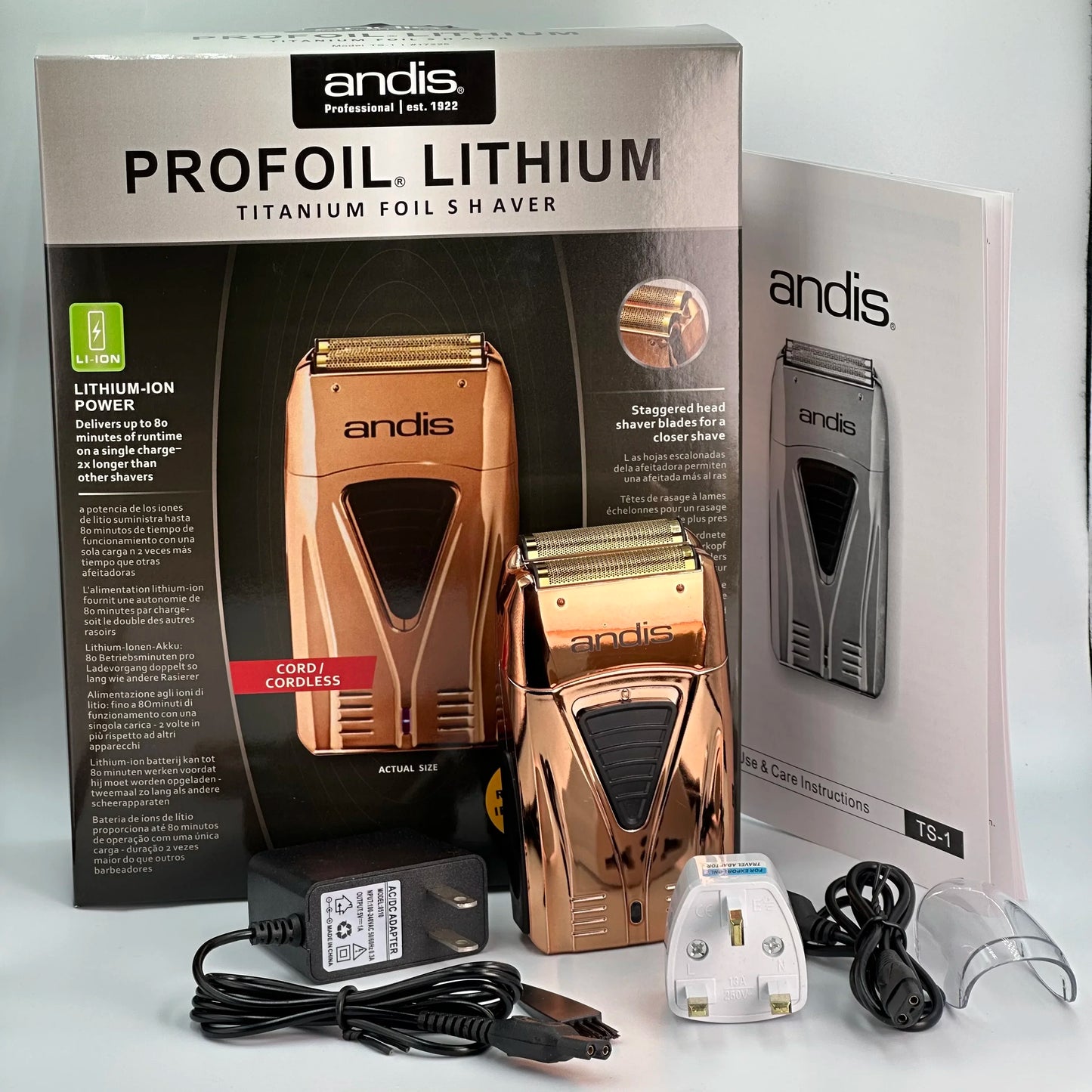 Andis Profoil Lithium Plus 17205 Electric Shaver – Barber Hair & Beard Razor for Men, Bald Shaving Machine
