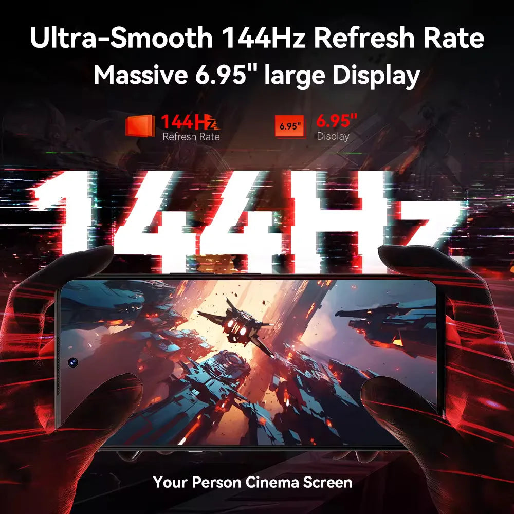 CUBOT MAX 5 5G Smartphone | 6.95" 144Hz Screen, MTK Dimensity 8200, 24GB RAM, 256GB ROM, 100MP Camera, Android 14