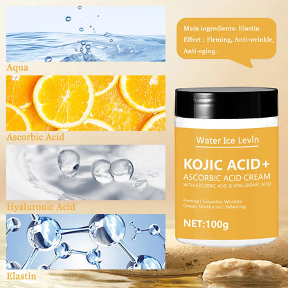Kojic Acid Collagen Face Cream - Moisturizing & Nourishing Skincare for Brighter-Looking, Smoother, Firmer Skin