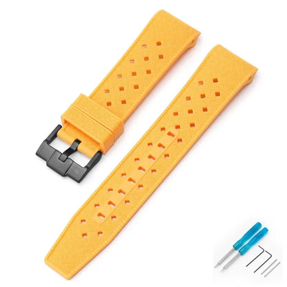 Curved End Strap for Swatch X Blancpain Fifty Fathoms – 22mm Waterproof Liquid Silicone Watch Band for Men & Women
