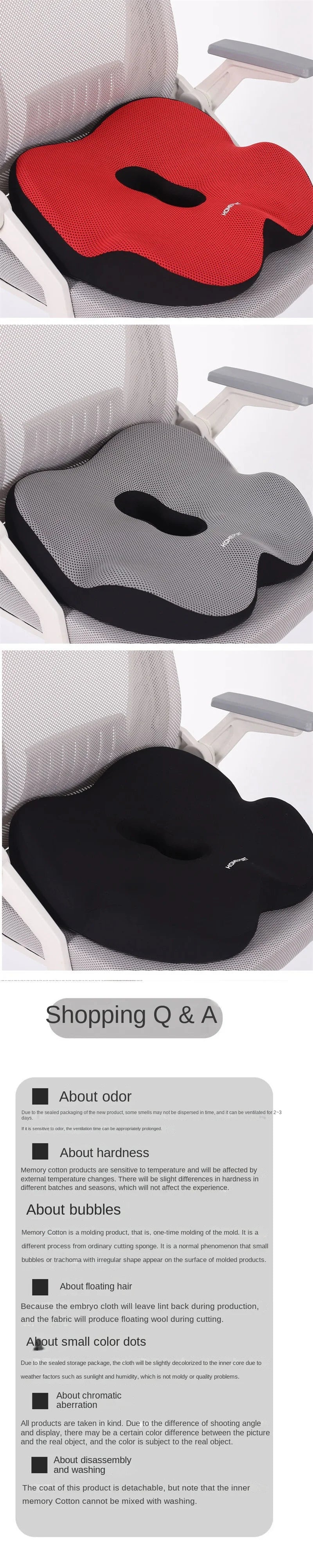 Pelvic Tilt Correction Seat Cushion – Memory Foam Butt Cushion for Home, Office, and Car, Thickened Support Pad