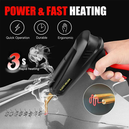 Upgraded 2-in-1 Plastic Welding Kit – 200W Hot Stapler & Soldering Gun with 6/4 Types Staples for Car Bumper Repair