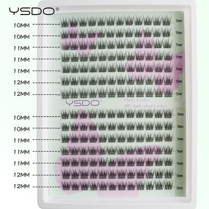 YSDO Premade Volume Fans Eyelash Extensions – 10/14 Rows Natural Mink Individual Cluster Lashes for Makeup