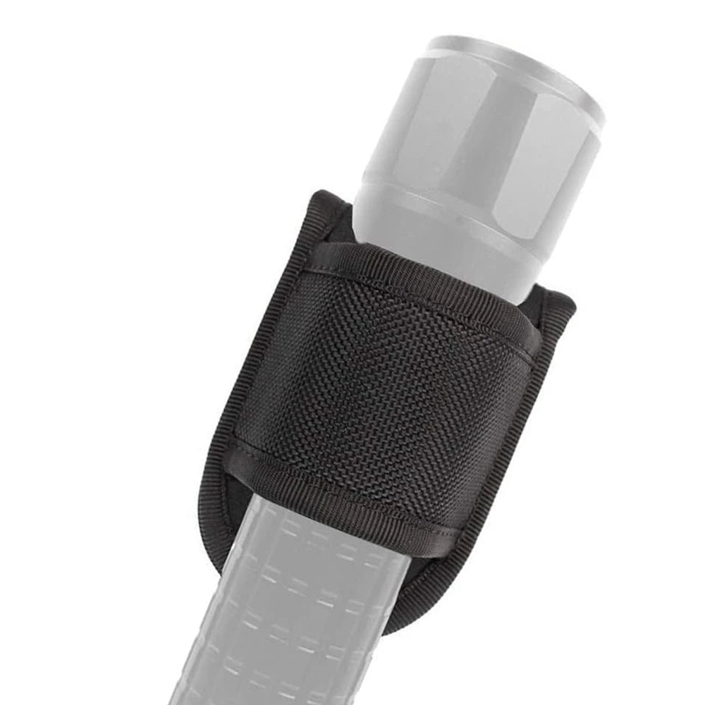 Tactical Flashlight Holder - Nylon Duty Belt Torch Pouch Open Top Carry Case for Camping, Hiking & Outdoor Activities