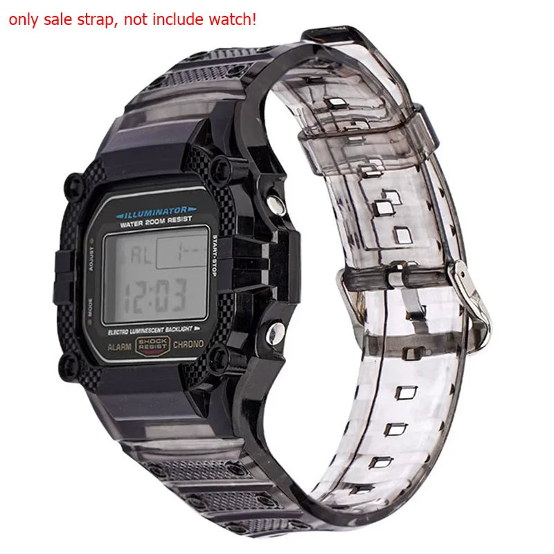 TPU Resin Watch Case and Strap for Casio G-Shock - Replacement Wristband for DW-5600, GW-M5610, M5600 and GLX-5600 Models