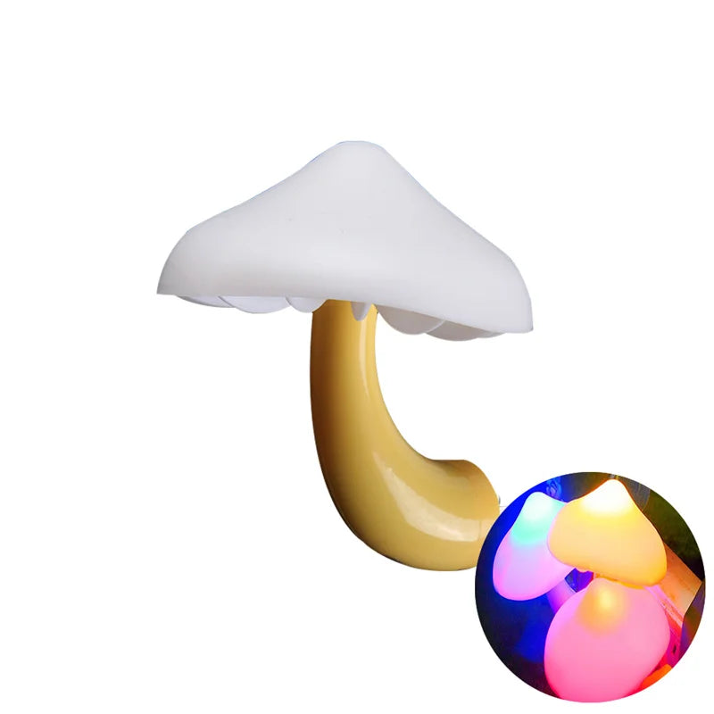 Mushroom Shape LED Night Light – Automatic Light Sensor Wall Lamp for Bedroom & Toilet Ambient Home Decor