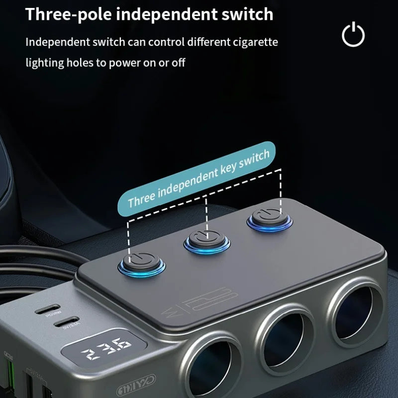 Car Cigarette Lighter USB Charger Splitter - 35W PD & QC3.0 Multi-Port 12V/24V Car Power Adapter with USB-C