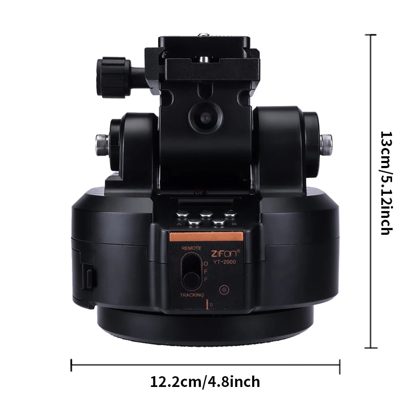 ZIFON YT2000 Remote Motorized PTZ - AI Face Recognition, 360° Horizontal Rotation for Camera, Smartphone & Action Camera Live Stream