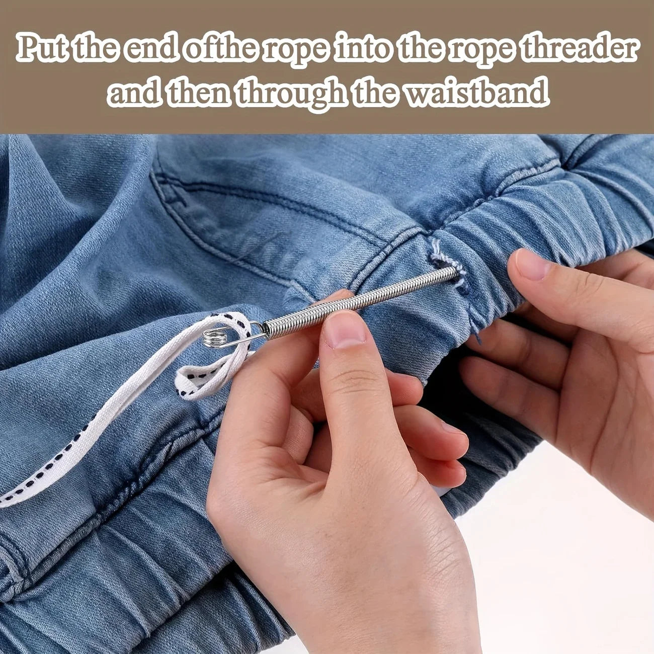 Universal Spring-Loaded Threader — Easy Rope & Elastic Insertion Tool for Sewing, Waistbands & Crafts