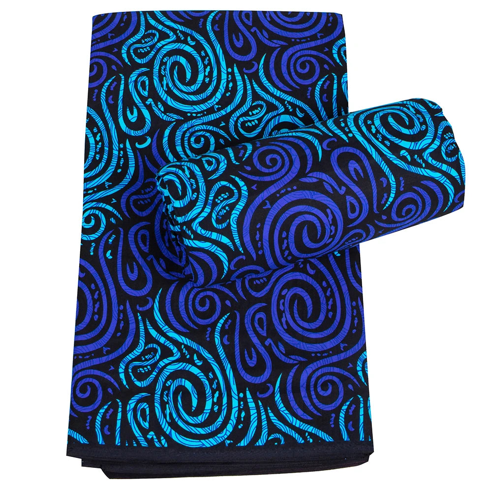 Veritable African Ankara Wax Fabric - 6 Yards Batik Polyester Textile for Dresses, Sewing & DIY Crafts