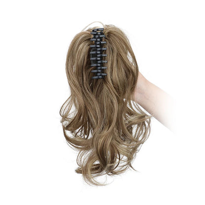 Synthetic 12-Inch Curly Claw Clip Ponytail – Short Ponytail Extensions for Women, Black Brown Blonde Hairpiece