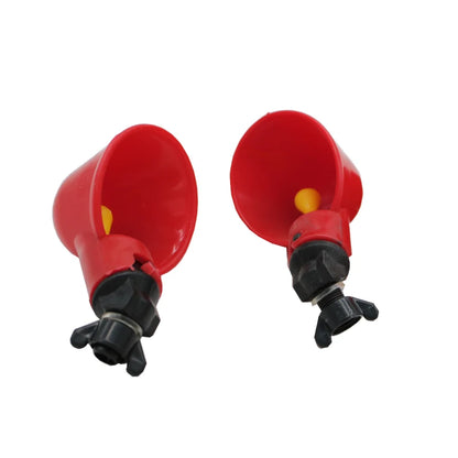Automatic Poultry Watering Cups Set | Hanging Chicken & Quail Drinking Bowls | Backyard Bird Waterers ( 5/10 Pack )