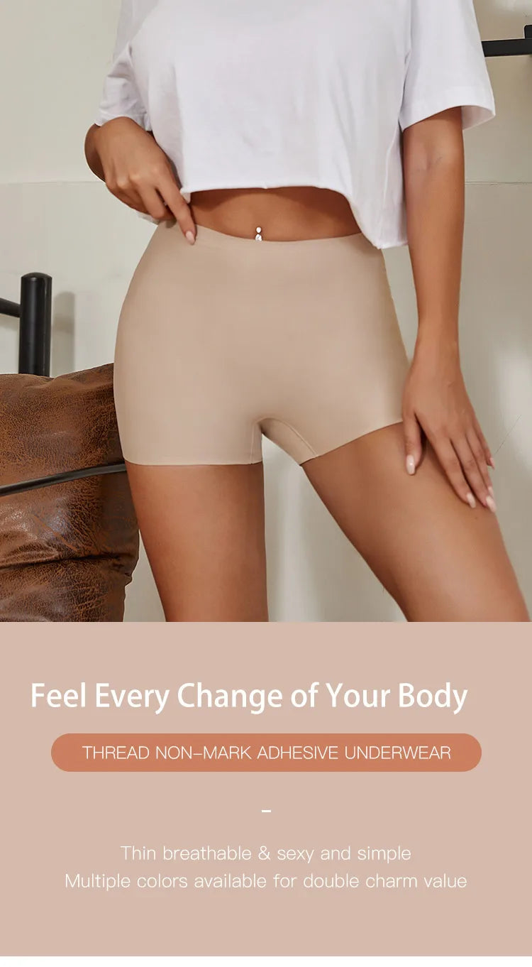 Seamless Ice Silk Biker Shorts — Solid Boxer Leggings for Women, Sports Yoga Pants & Comfortable Shorts