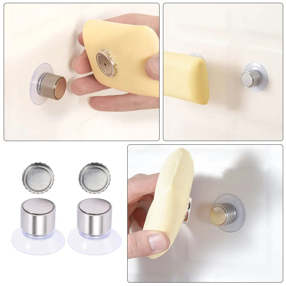 Magnetic Soap Dishes - Wall Mount Soap Holder Set (2/4/6 Sets) - Soap Racks and Savers with Random Patterns