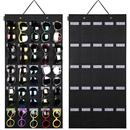 Sunglasses Felt Storage Hanging Bag – Wall & Door Mounted Sunglasses Organizer & Display Rack