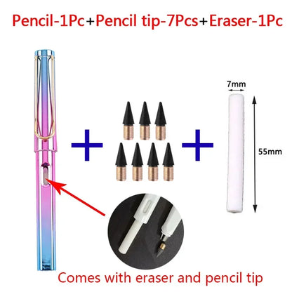 9PCS Eternal Kids’ Pencil Set – Cute Painting & Writing Pens with Infinity Tip Refills for School & Office Supplies