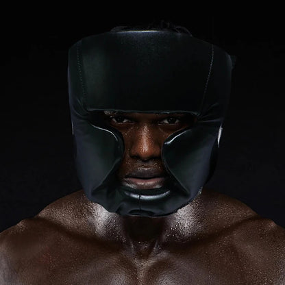Full-Covered Boxing Helmet - Thickened Head Protector for Men & Women - Karate, Muay Thai, Taekwondo Training Head Guard