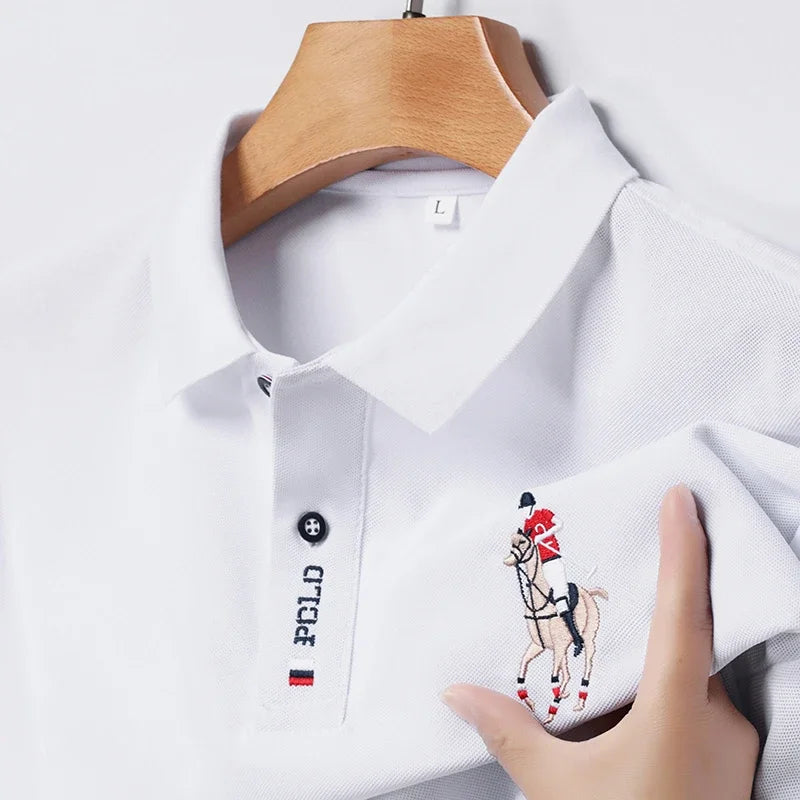 Men's Embroidered Short Sleeve Polo Shirt - Casual Summer Comfort Fashion Polo