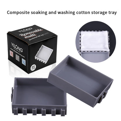YILONG Multi-Spliced Tattoo Ink Cup & Cartridge Holder — ABS Desktop Storage Rack for Tattoo Accessories