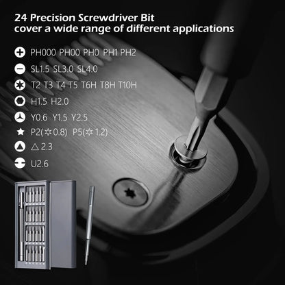25-in-1 Precision Screwdriver Set – Magnetic Phillips, Torx & Hex Bits for iPhone, PC, Watch, Camera & Glasses