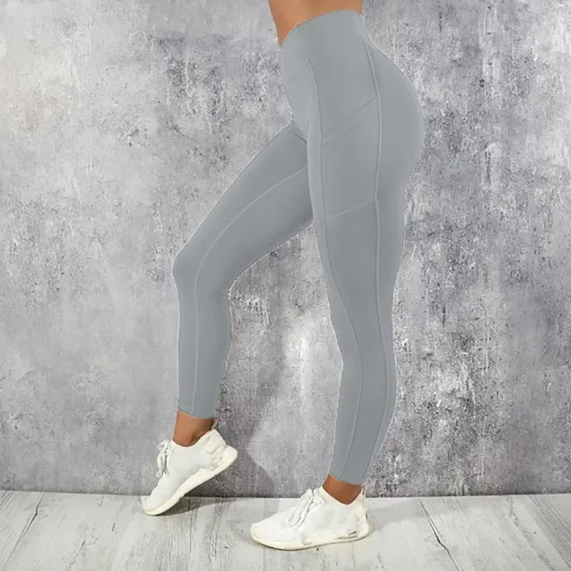 Yoga Fitness Women’s Leggings – High Waist, Butt-Lifting Tights with Pocket, Stretchy Gym Workout & Running Skinny Pants