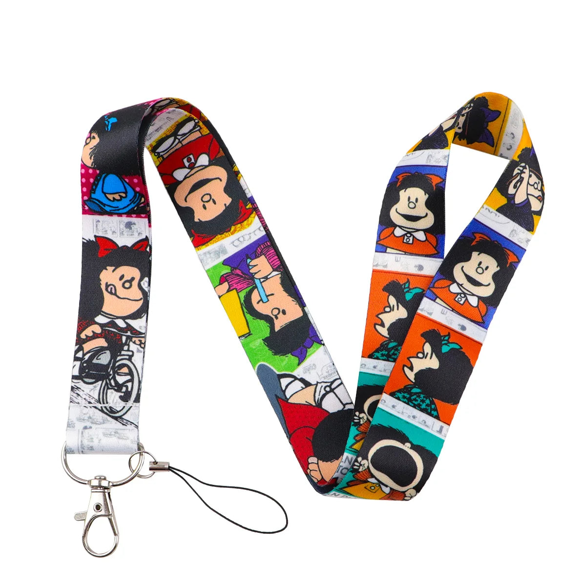 Cartoon Girl Credential Holder with Lanyard – Cute Neck Strap for Cards, Badges, Keys & Keychain Accessories