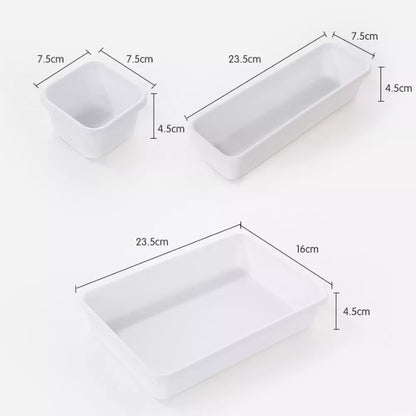8pcs/set Adjustable Drawer Organizer Box Trays - Multi-Purpose Divider Holder for Makeup, Cosmetics, Sundries, Kitchen, Bathroom, Closet, and Jewelry