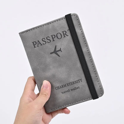 Men's PU Leather Travel Passport Wallet - Hand Carry Passport Holder with Card Slots, Business Cards Organizer