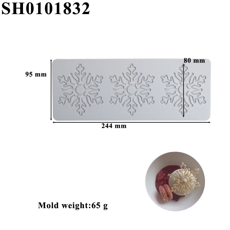 Christmas Silicone Cake Molds — Tree, Snowflake & Hat Shapes for Mousse, Chocolate & Holiday Baking