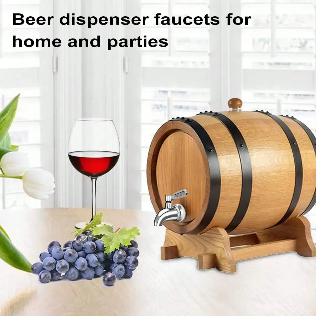 Stainless Steel Beverage Dispenser Spigot - Replacement Faucet for Cold Drinks, Beer, Juice, Wine Barrel & Drink Dispensers