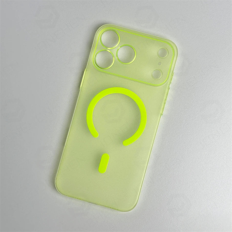 0.7mm Ultra-Thin MagSafe iPhone Case - Matte Clear Hard PC Cover with Magnetic Wireless Charging for iPhone 12–17 Air & Pro Max
